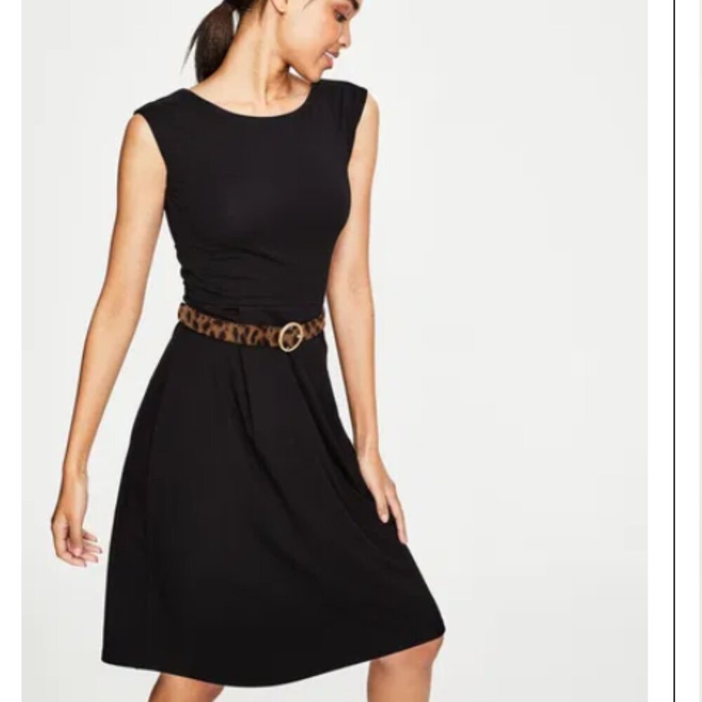 Boden Marina Jersey Knit Black Midi Dress Size 4P